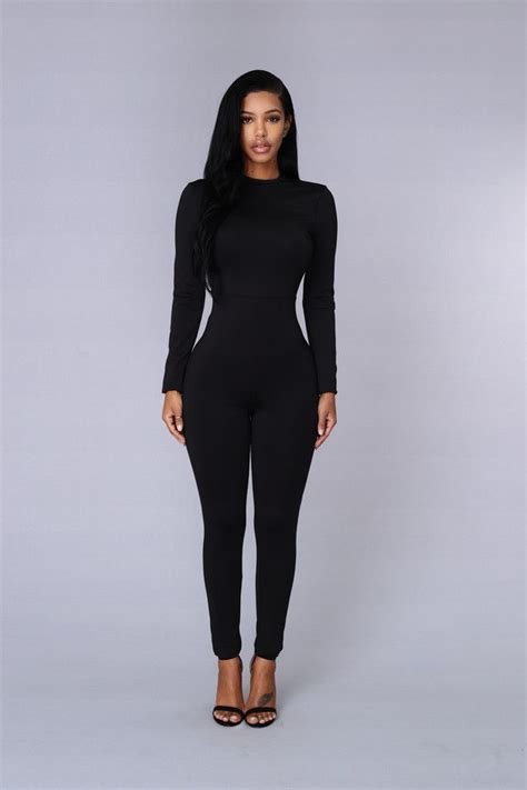 Hype Jumpsuit Black Black Full Bodysuit Bodysuit Fashion Black