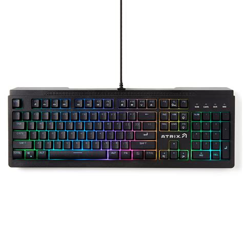 Atrix Wired Membrane Gaming Keyboard With Rgb And 7 Button Wired Gaming