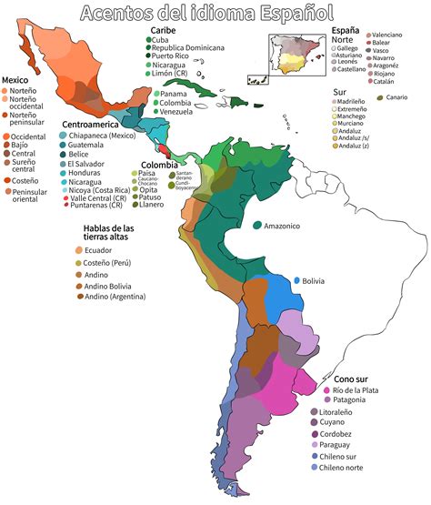 Languagecrawler On Twitter How To Speak Spanish Spanish Accents Map
