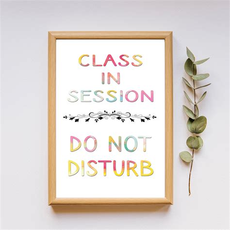 Class In Session Do Not Disturb Printable Sign Home Instant Download
