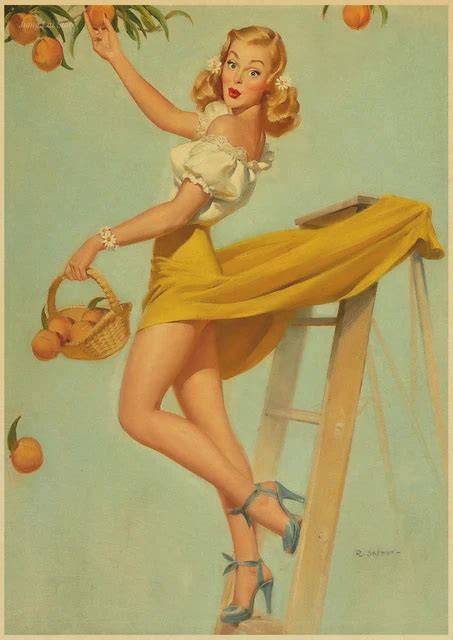 Buy Vintage Poster Sexy Girl Retro Kraft Poster Bar