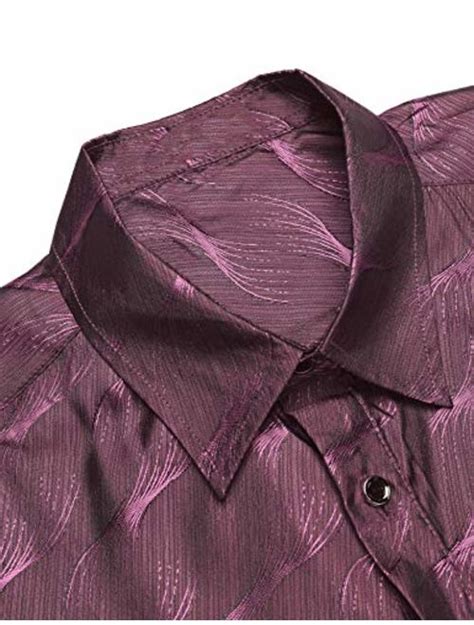 Buy Coofandy Mens Luxury Dress Shirt Long Sleeve Slim Fit Silk Like