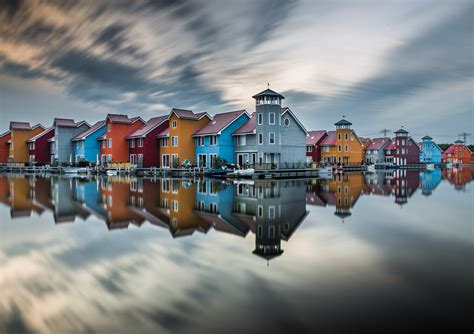 Colorful Hut Houses Reflection 5k Hd Photography 4k