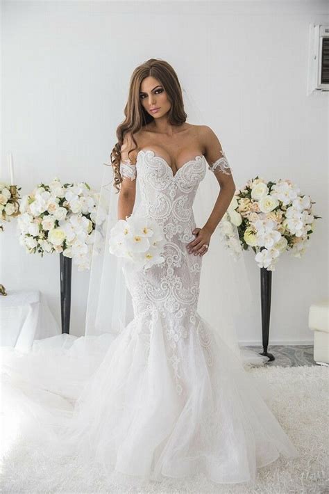 Mermaid Wedding Dress With Pearls Elegant Bridal Gown Custom Size 0 4 6
