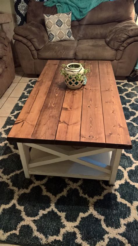 For about $50 in materials, this solid wood coffee table with it's x detailing could be yours. Farmhouse X Coffee Table | Ana White