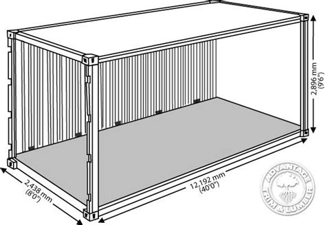 20 Footer Dimensions Container Dimensions Shipping Container