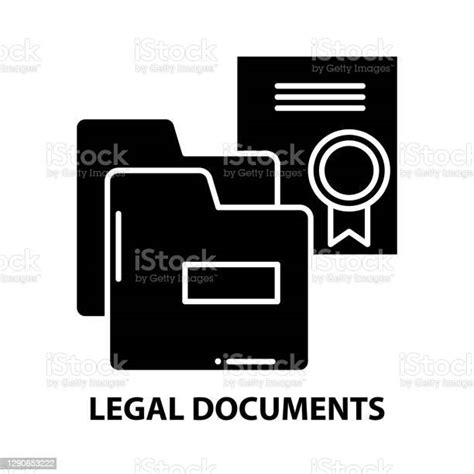 Legal Documents Icon Black Vector Sign With Editable Strokes Concept