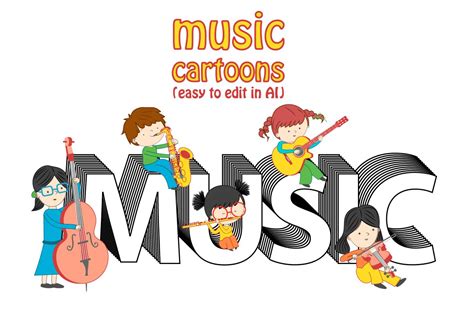 Set Of Music Cartoons Illustrator Graphics Creative Market