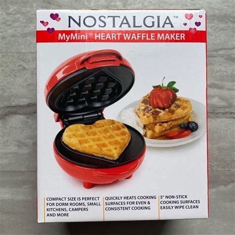 Nostalgia Kitchen Nostalgia Mymini Heart Waffle Maker Nwt Poshmark