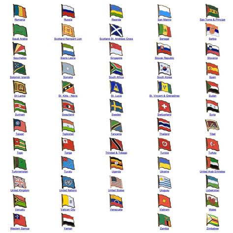 World Flag Assorted Lapel Pins R Z