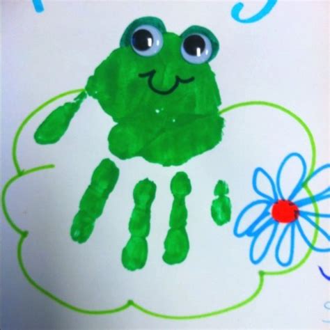 Hand Frog Frog Crafts Handprint Crafts Preschool Crafts