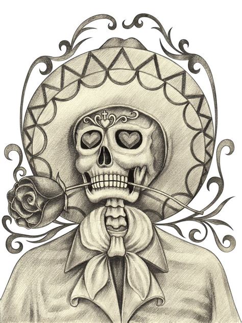 Art Skull Day Of The Dead Stock Illustration Image 70369909