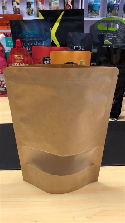 Hot Selling Resealable Custom Printed Stand Up Kraft Paper Bag With
