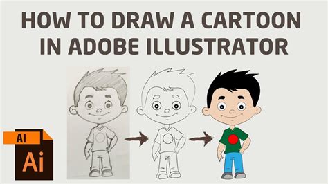How To Draw A Cartoon Character In Adobe Illustrator Drawing Tutorial