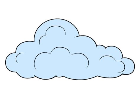 How To Draw A Cloud Step By Step Easylinedrawing