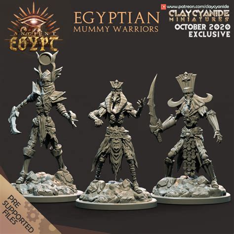 3d Printable Egyptian Mummy Warriors By Clay Cyanide Miniatures