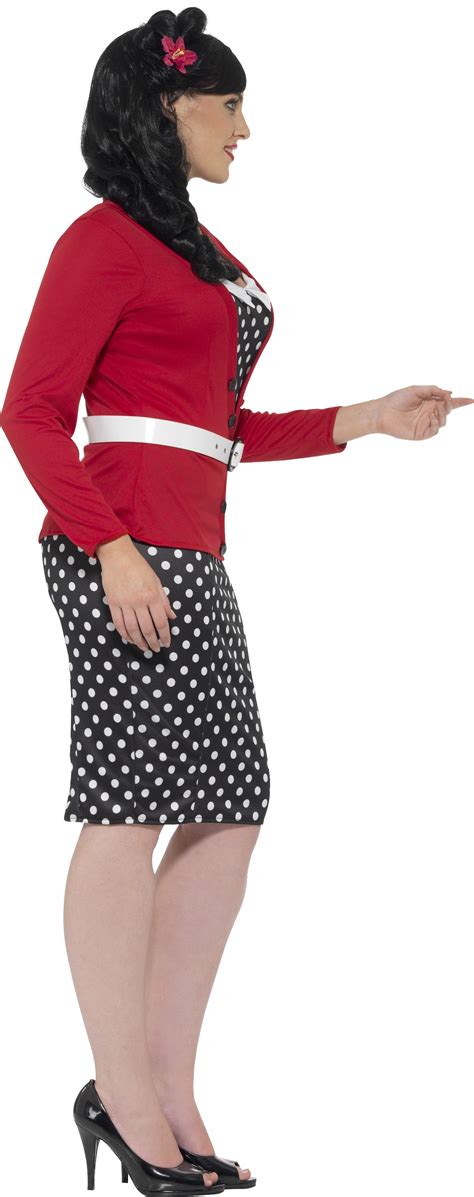Plus Size S Pin Up Costume Rock And Roll Polka Dot Vintage