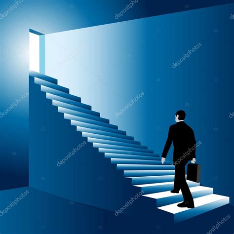 Man Climbing The Stairs Stock Vector By ©route55 56427491