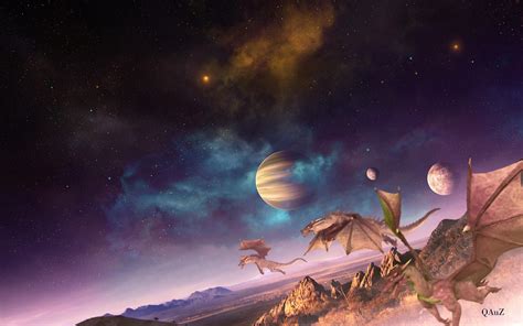 Hd Outer Space Fantasy Art Digital Creatures Dragons