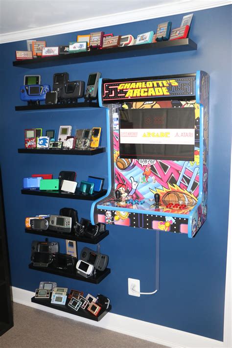 Retro Gaming Wall Handheld Collection Shelves And Wall Mounted Arcade