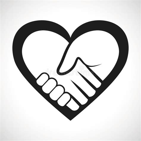 Illustration Icon Vector Heart Handshake Stock Vector Illustration Of