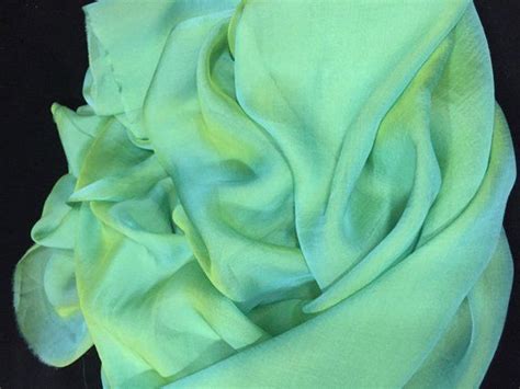 Two Toned Silk Chiffon Green And Blue Chiffon Flowy Etsy Silk