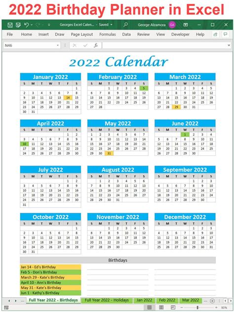 2022 Calendario Año Imprimible Planificador Plantillas De Etsy