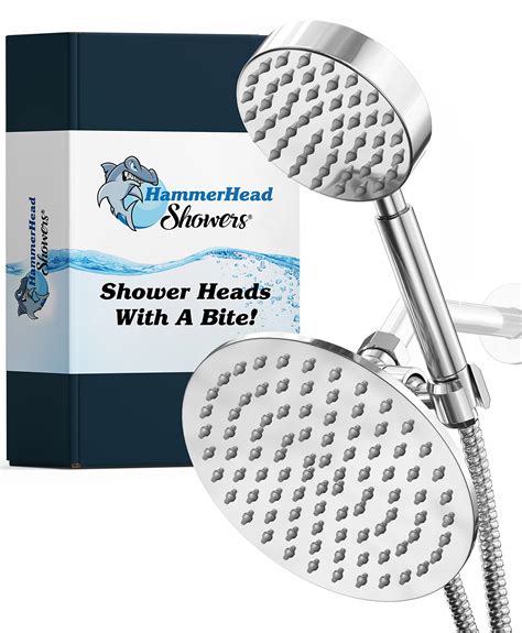 buy all metal dual shower head combo chrome 8 inch rainfall high flow shower head and handheld