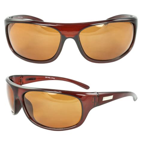Mlc Eyewear Polarized Wrap Around Fashion Sunglasses Brown Frame Brown Lenses For Men And