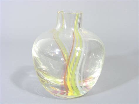 Vintage Caithness Oban Glass Vase Caithness Glass Vase Etsy Uk Caithness Glass Glass Flower