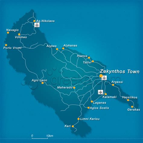 Map Of Zakynthos Island Greece