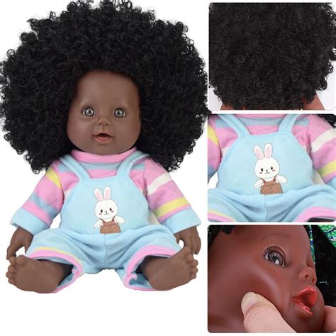 Afro Hair Black Dolls For Girls Toys Fashion 30cm Live Reborn Black Doll Reborn Real Silicone