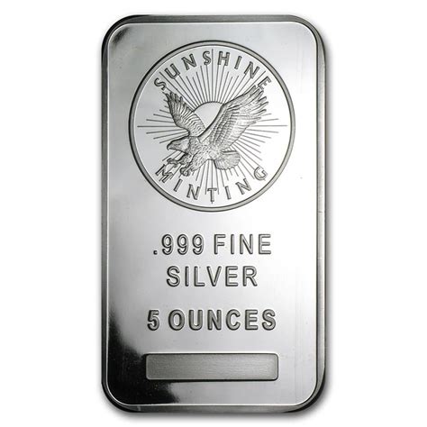 Buy 5 Oz Silver Bar Sunshine Mint Mark Si Apmex