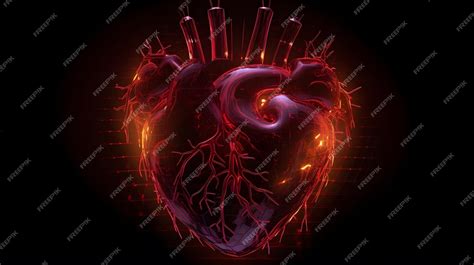 Premium Ai Image Glowing Heart Reactor In The Center Of A 3d Model Of