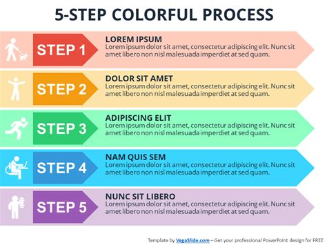 5 Step Colorful Process Powerpoint Template Vegaslide