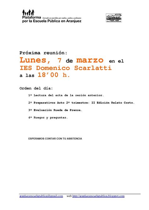 Visita nuestro instituto www.domenicoscarlatti.es dirección… Asamblea en el IES Domenico Scarlatti. Lunes 7 de marzo ...