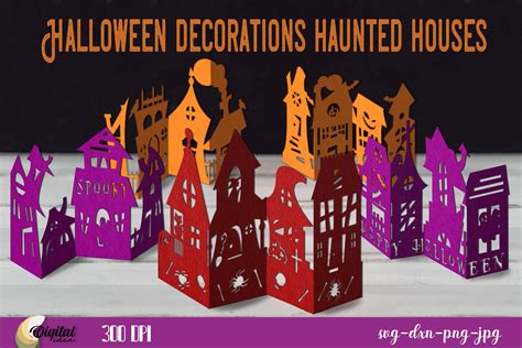 Halloween Haunted Houses Bundle Papercut Graphic By Digital Idea