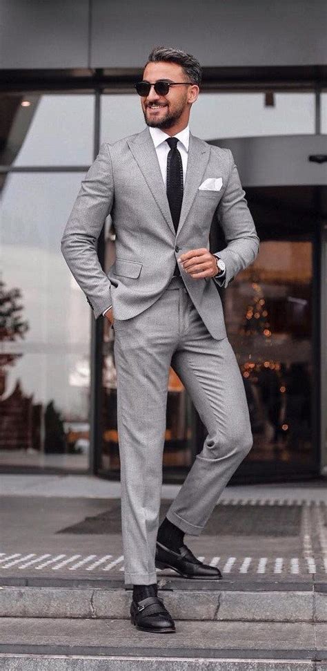 10 Dapper Grey Suits Youll Fall In Love With Grey Suit Men Black