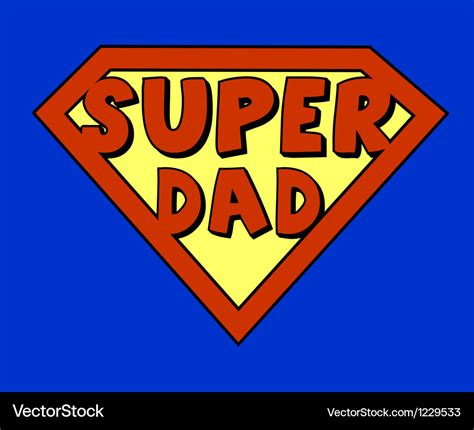 Funny Super Dad Shield Royalty Free Vector Image