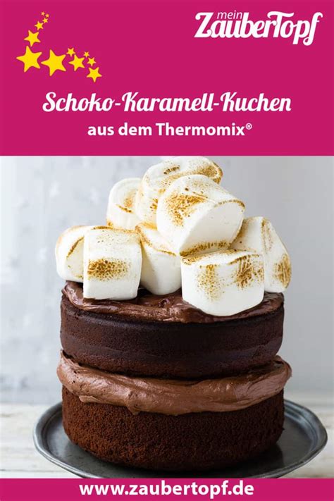 Lesen sie schnell im rezept, wie sie ihn nachbacken. Dieser Marshmallow-Schoko-Karamell-Kuchen eignet sich ...
