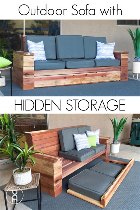 Build Your Own Wood Outdoor Sofa Couch With Hidden Cushion And Ice