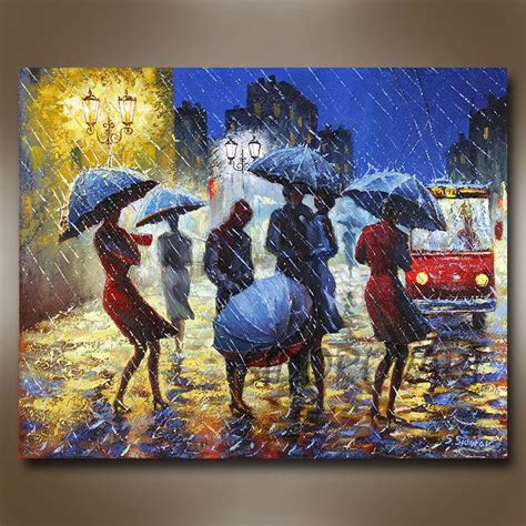 Blue Umbrellas By Stanislav Sidorova Umbrella Painting Rain Painting