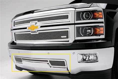 Silverado Bumper Grille 14 15 Chevrolet Silverado Stainless Polished