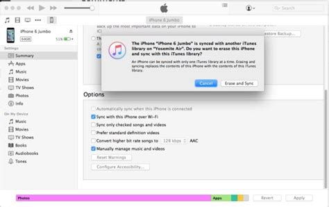 Disconnect the ipod and plug it to the new computer. Understanding "iPhone is synced with another iTunes ...