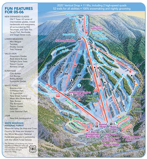 Waterville Valley Piste Map Trail Map High Res