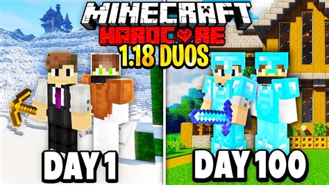 We Survived 100 Days Of 118 Hardcore Minecraft Duos Youtube