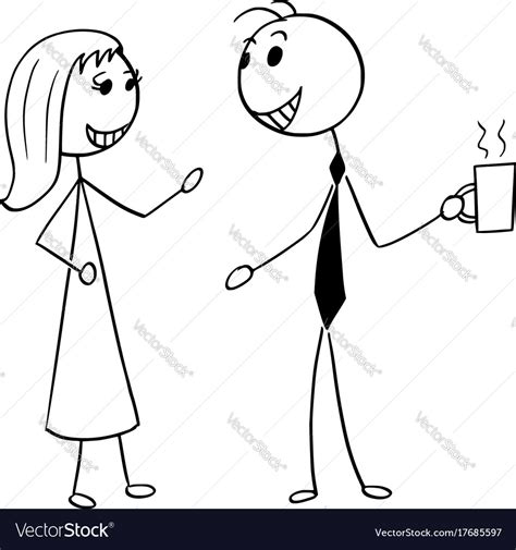 Cartoon Of Man And Woman Business People Talking Vector Image