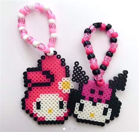 My Melody And Kuromi Kandi Perler Beads Designs Easy Perler Beads