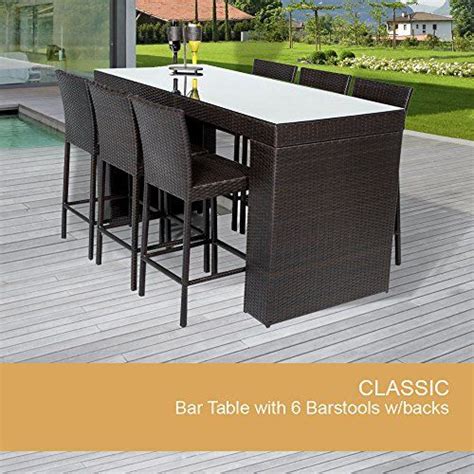 Bar Table Set With Barstools 7 Piece Outdoor Outdoor