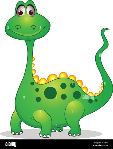 Cute Green Dinosaur Cartoon Stock Vector Image And Art Alamy